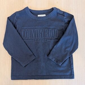 Country Road Dark Blue Kids Long Sleeve Tee